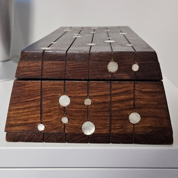 Decorative Wood & Mother of Pearl Box - Picture 4 of 10